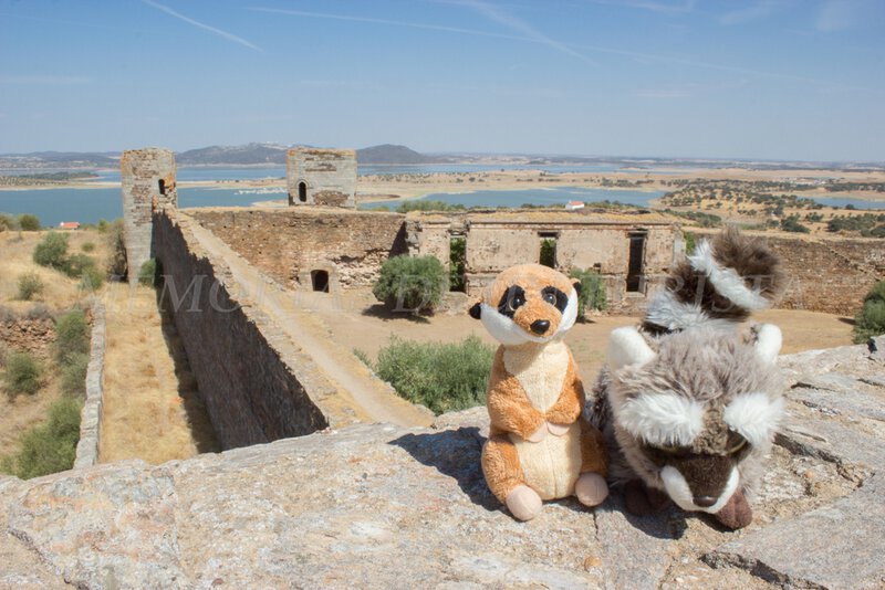 Mery y Pepe desde la muralla del castillo